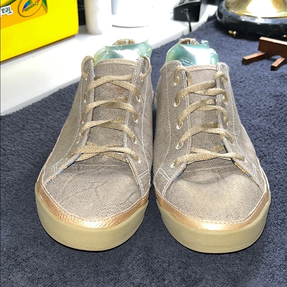 P.F. Flyers Tan and Gold Women's Sneakers